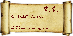 Karikó Vilmos névjegykártya