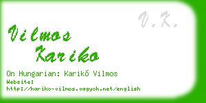 vilmos kariko business card